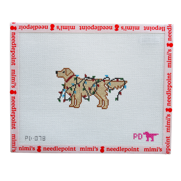 Christmas Lights Golden Retriever