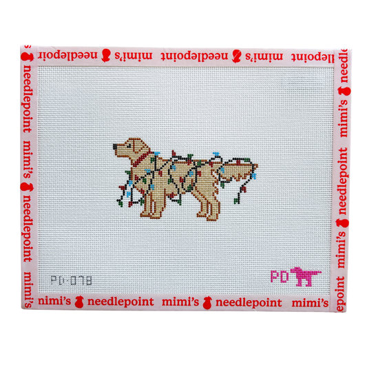 Christmas Lights Golden Retriever