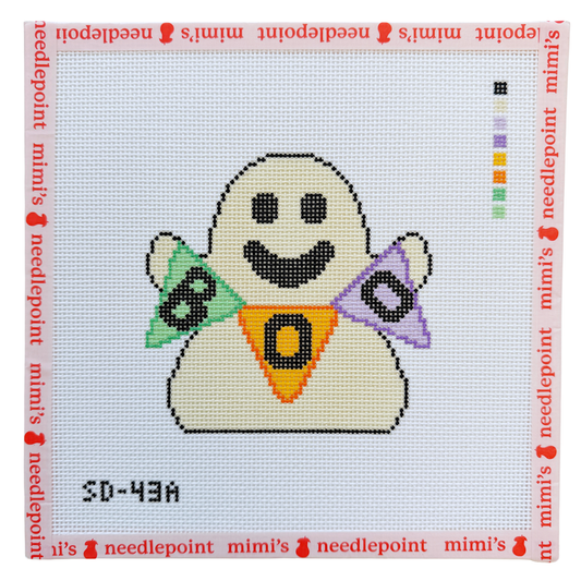 Ghost with Multi-Color Boo Flag Sign - 13 Mesh