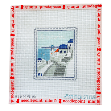 Santorini Travel Stamp