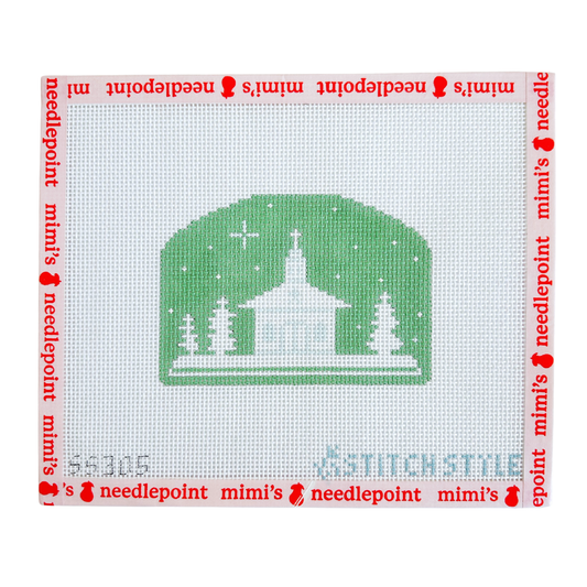 Mint Green Church Silhouette in Forest