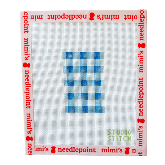 Blue Gingham Luggage Tag