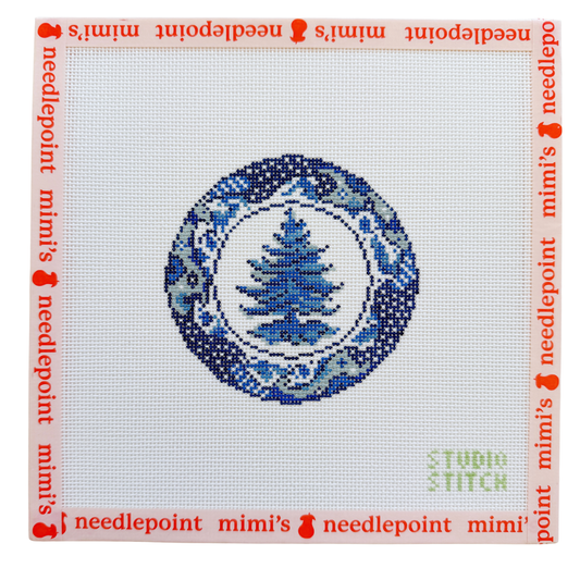 Blue Italian Christmas Plate
