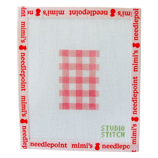 Pink Gingham Luggage Tag