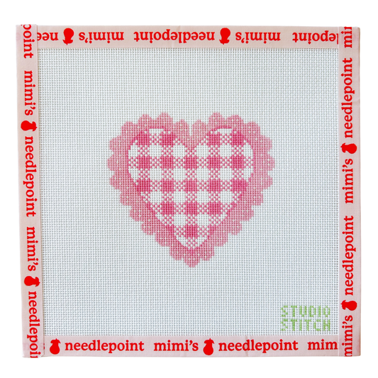 Gingham Scalloped Heart
