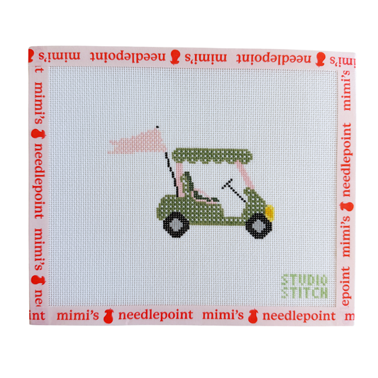 Pink and Green Golf Cart