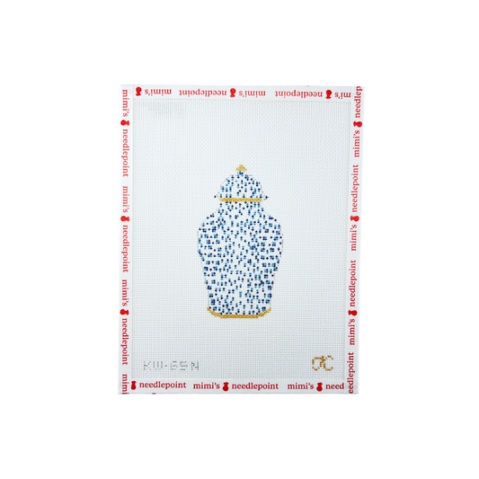 French Dots Ginger Jar (Navy)
