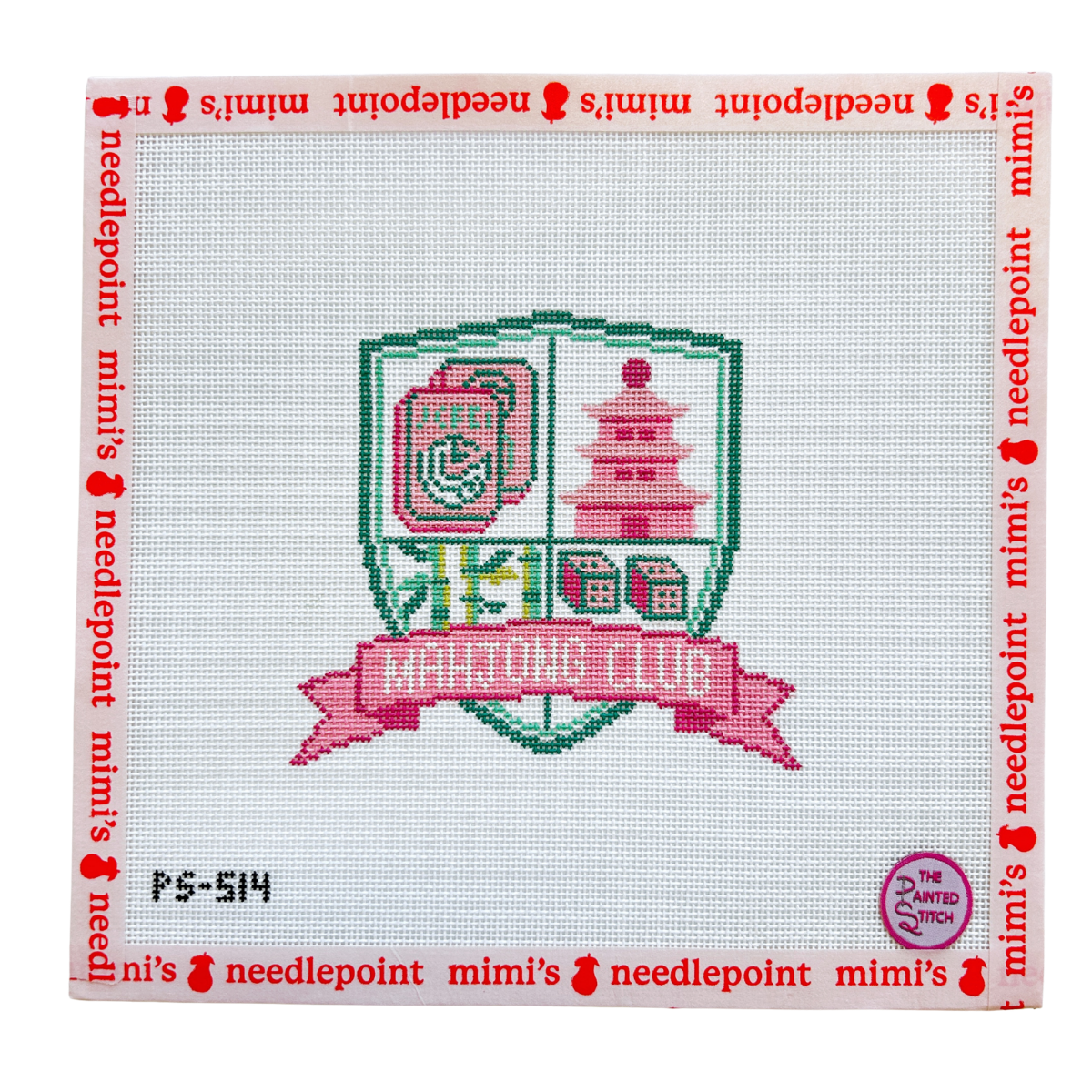 Mahjong Club Crest (Pink & Green)
