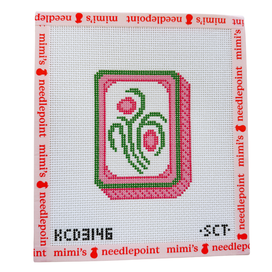Pink Mahjong Flower Tile